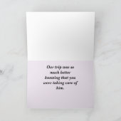 ありがとうペットシッター豊かな紫とポープリント カード (内部)