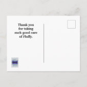 ありがとうペットシッター赤スワール動物の前刷り ポストカード (裏面)