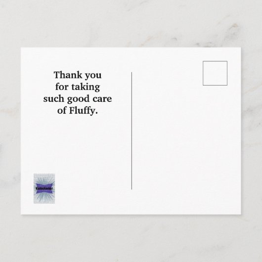 ありがとうペットシッター赤スワール動物の前刷り ポストカード (裏面)