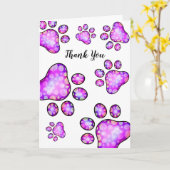 ありがとうペット犬の座っているカード カード (黄色い花)