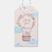 ありがとうホットエアバルーンTeddyベアーピンク ギフトタグ (正面)