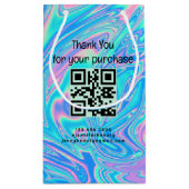 ありがとうホログラフィックQRコードビジネススタイリッシュ スモールペーパーバッグ (裏面)