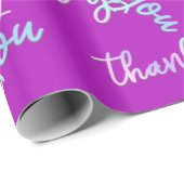 ありがとうホログラフスクリプトマーメイドピンク明るい赤紫色 ラッピングペーパー (ロールコーナー)