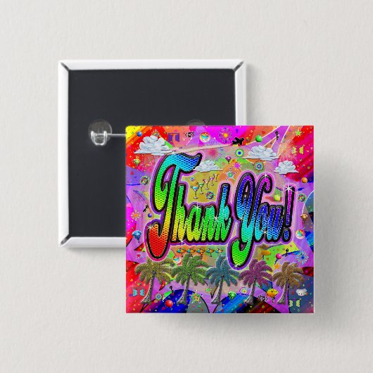 ありがとうボタ表現ン 缶バッジ (正面&裏面)