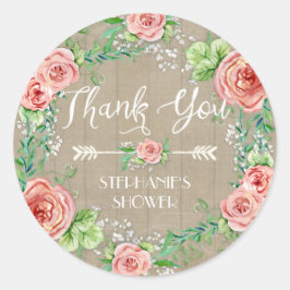 ありがとうボヘミアンフローラバビーズブリー素朴 ラウンドシール