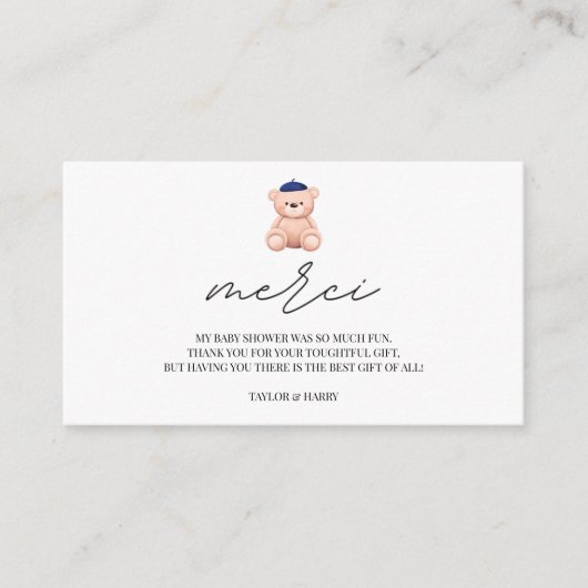 ありがとうボンジュールベフランスのビーシャワー エンクロージャーカード (正面)