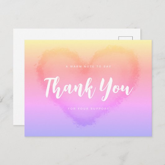 ありがとうポストカードラブグラディエント水彩スタイル シーズンポストカード (正面/裏面)