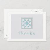 ありがとうポストカード – スターキルトブロック(青/灰色) ポストカード (正面/裏面)