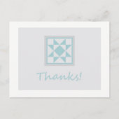 ありがとうポストカード – スターキルトブロック(青/灰色) ポストカード (正面)
