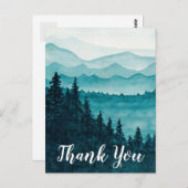 ありがとうポストカード、水彩山の風景 ポストカード (正面/裏面)