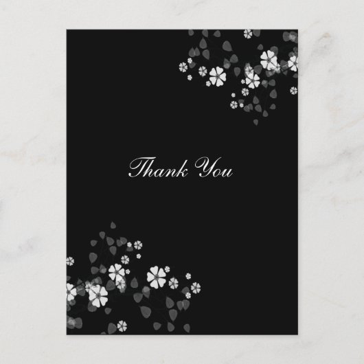 ありがとうポストカー、白い花 ポストカード (正面)