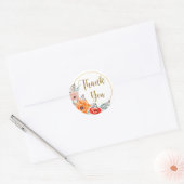 ありがとうポピー花ステッカー ラウンドシール (封筒)