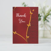 ありがとうマップ、赤金ゴールドハートグリーティングカード サンキューカード (スタンド正面)