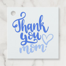 ありがとうママとハートブルーギフトラベル フェイバータグ