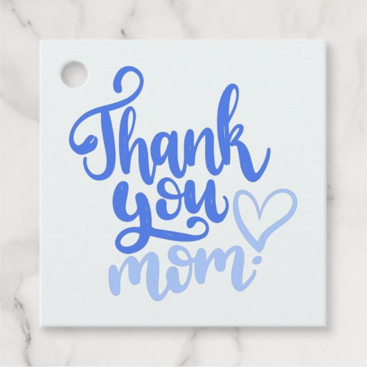 ありがとうママとハートブルーギフトラベル フェイバータグ (正面)