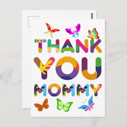 ありがとうママカラフル ポストカード (正面/裏面)