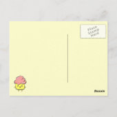 ありがとうママ – かわいいカップケーキとピンクのオーブン ポストカード (裏面)