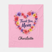 ありがとうママ | パーソナライズされたフローラ母の日 フリースブランケット (正面)