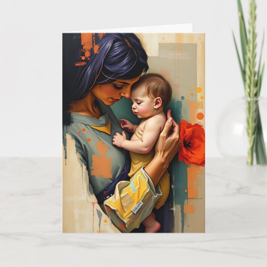 ありがとうママ | 母と子 | 母の日 カード (正面)