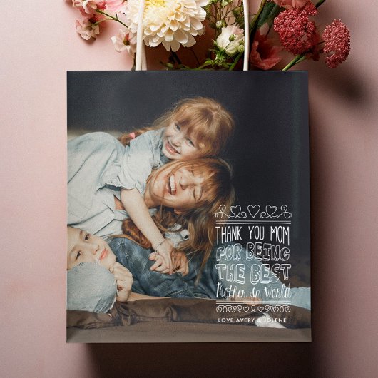 ありがとうママ |母の日の写真抱き枕 ラージペーパーバッグ