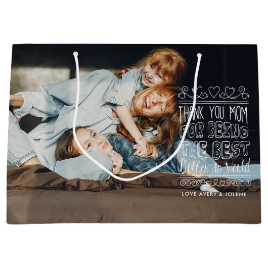 ありがとうママ |母の日の写真抱き枕 ラージペーパーバッグ (正面)