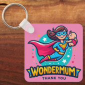 ありがとうママ!T-シャツ キーホルダー (正面)