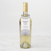 ありがとうミニマルな白黒フローラ ボトルネックタグ (ボトル)