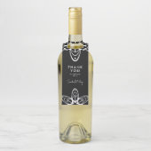 ありがとうミニマルな白黒フローラ ボトルネックタグ (ボトル)