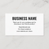 ありがとうミニマルな蝶モダン蝶シンプル 名刺 (裏面)