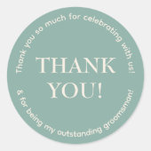 ありがとうミニマル結婚式の引き出物シール ラウンドシール (正面)