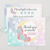 ありがとうムーン＆スキューレント パステル ミスティック ボヘミアンチック ポストカード (正面/裏面)
