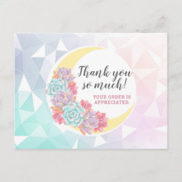 ありがとうムーン&スキューレント パステル ミスティック ボヘミアンチック ポストカード