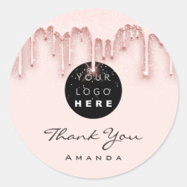 ありがとうメイクアップアーティストのスキニーバラ。ロゴ ラウンドシール