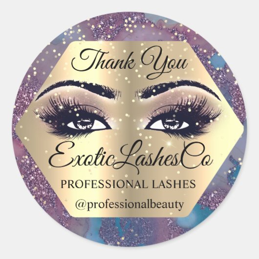 ありがとうメイクアップアーティストアイズブルーバラまばたき ラウンドシール (正面)