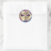 ありがとうメイクアップアーティストアイズブルーパープル ラウンドシール (バッグ)