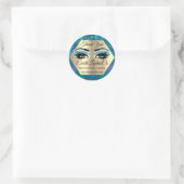 ありがとうメイクアップアーティスト金ゴールドLASHESブルーミント ラウンドシール (バッグ)