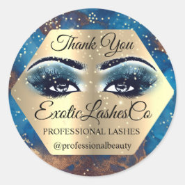 ありがとうメイクアップアーティスト金ゴールドLASHES Blue ラウンドシール