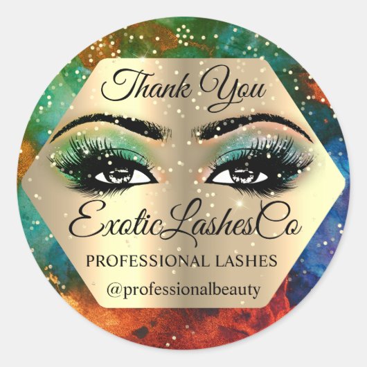 ありがとうメイクアップアーティスト金ゴールドLASHES Vip ラウンドシール (正面)