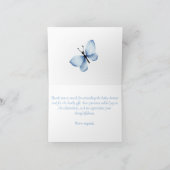 ありがとうメッセージ青い野生の花と蝶 サンキューカード (内部)