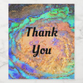 ありがとうモザイクタイルアワビ貝殻の感謝 ワインラベル (シングルラベル)