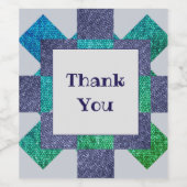 ありがとうモザイクタイルスターブルーグリーン感謝 ワインラベル (シングルラベル)