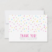 ありがとうモダンかわいい振りかけるカラフルベーキング サンキューカード (正面)
