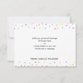 ありがとうモダンかわいい振りかけるカラフルベーキング サンキューカード (裏面)