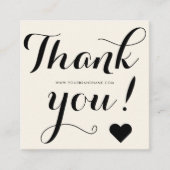 ありがとうモダンアイボリーブラック スクエア名刺 (正面)