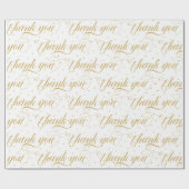 ありがとうモダンタイポグラフィ金ゴールドドット ラッピングペーパー (フラット)