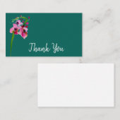 ありがとうモダンピンクとティール(緑がかった色)の水彩画 ノートカード (正面/裏面)