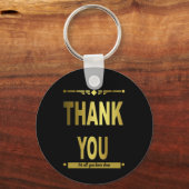 ありがとうモダンブラック金ゴールド キーホルダー (正面)