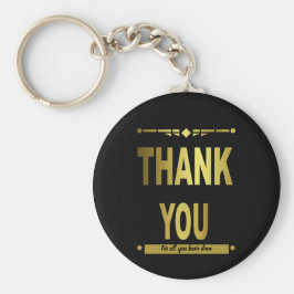 ありがとうモダンブラック金ゴールド キーホルダー