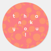 ありがとうモダンミカン柄 ラウンドシール (正面)