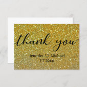 ありがとうモダン書道金ゴールドグリッター結婚ズ ノートカード (正面/裏面)